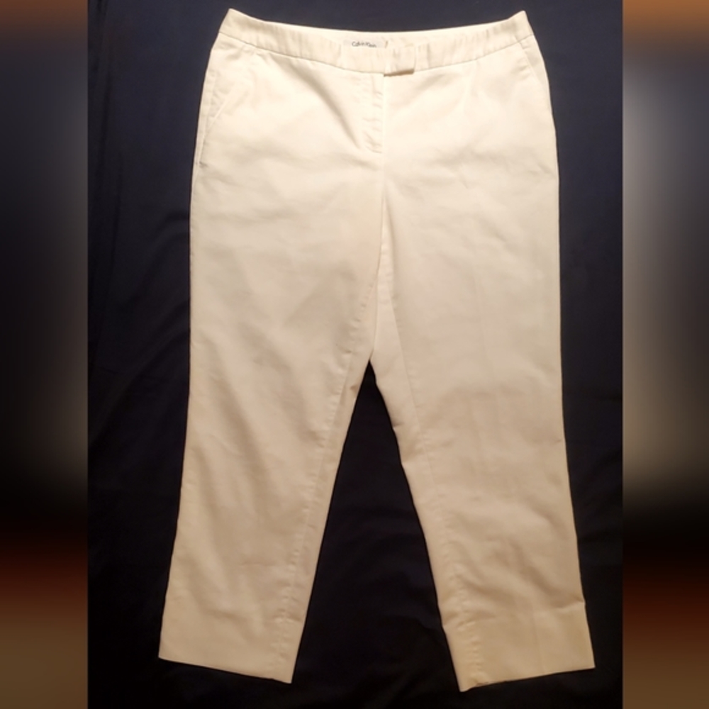 NWOT Calvin Klein Classic Ankle Pants, Light-Weight Cotton, Unlined, White 6